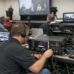 Managing Audiovisual Equipment Failures During Live Hybrid Tech Conferences